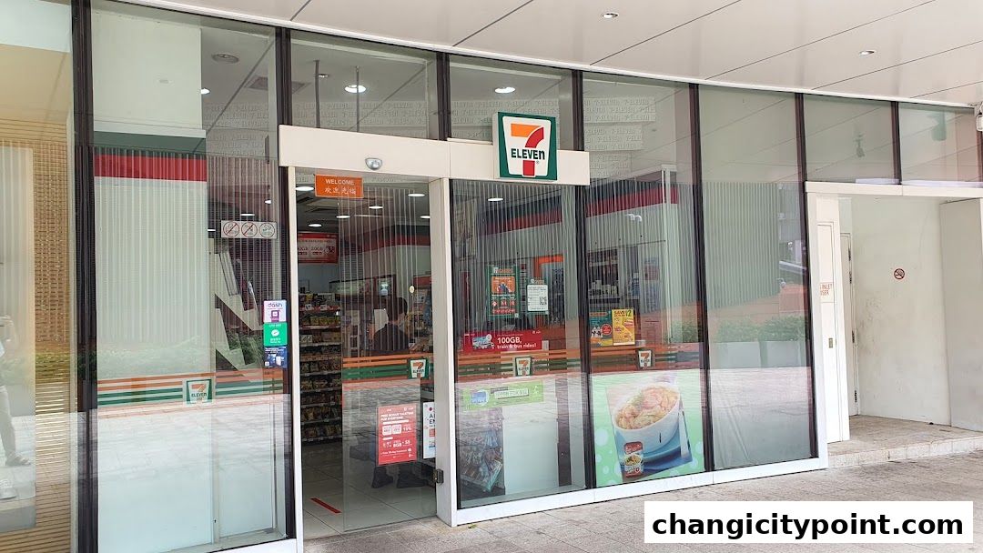 Exterior view of a 7-Eleven convenience store with its logo and entrance visible.