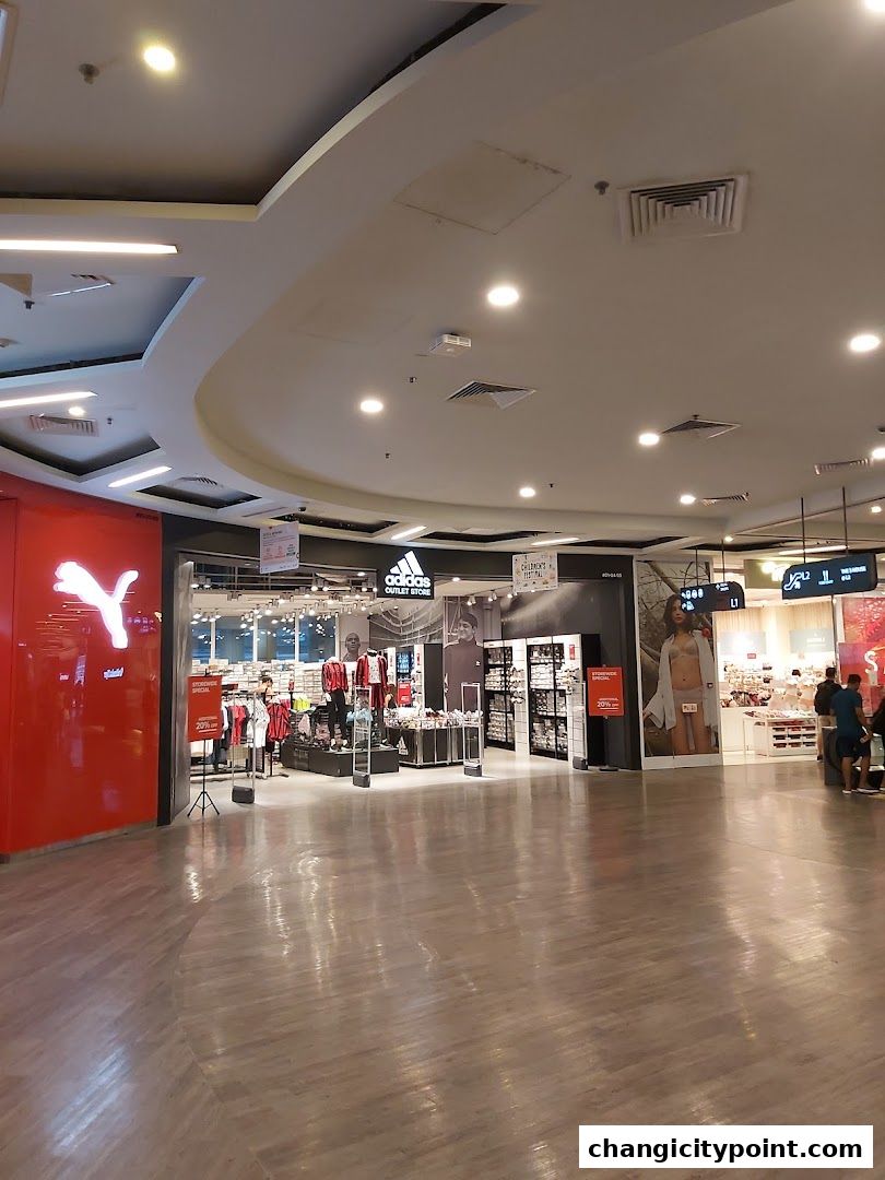 Exterior view of the Adidas Factory Outlet store at Changi City Point.