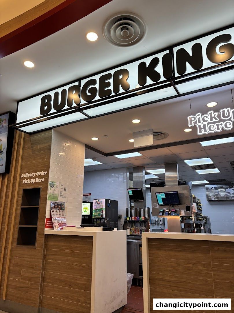 Burger King storefront with prominent signage and a pick-up counter.