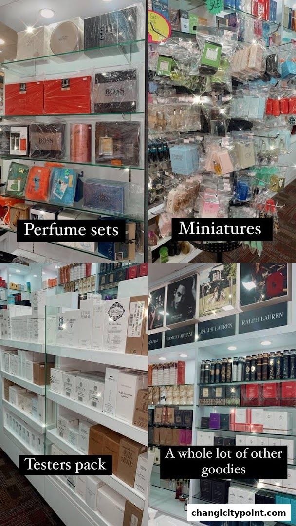 A retail shop displaying a wide variety of perfumes, gift sets, and miniatures.