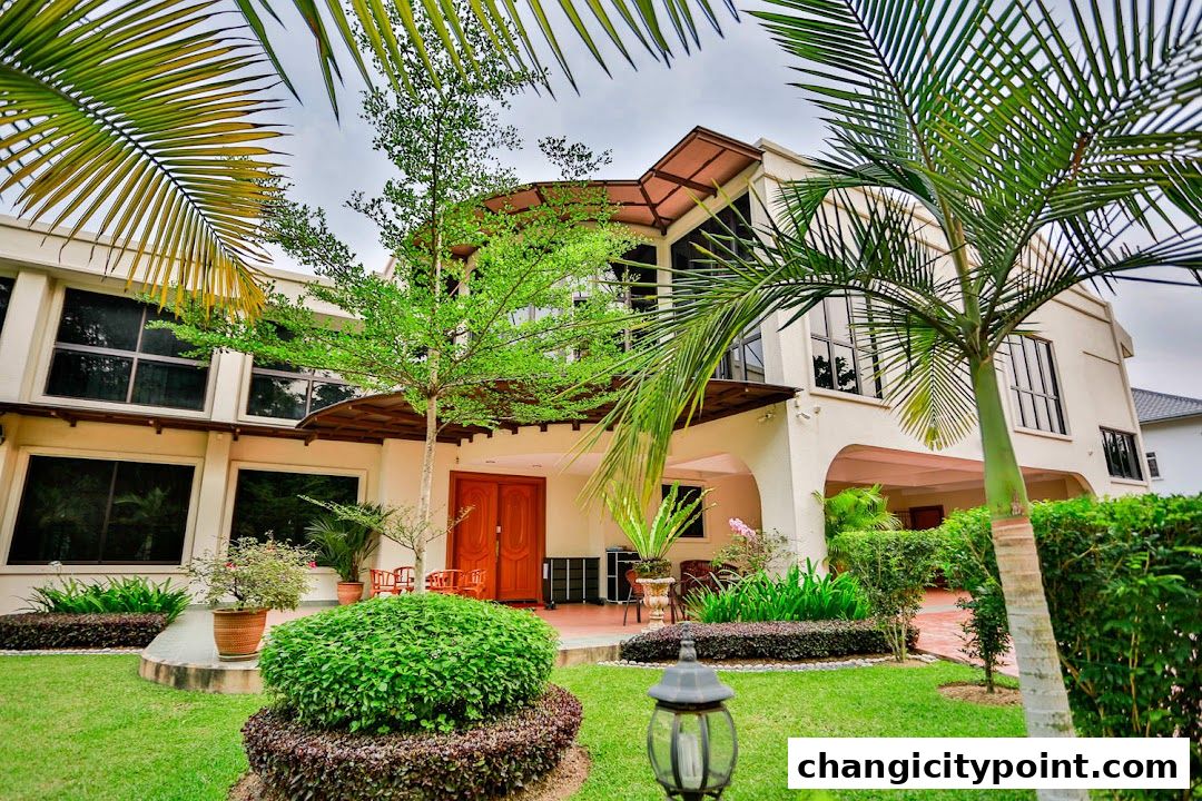 Exterior of Solace Asia Singapore, a building with large windows and lush greenery.