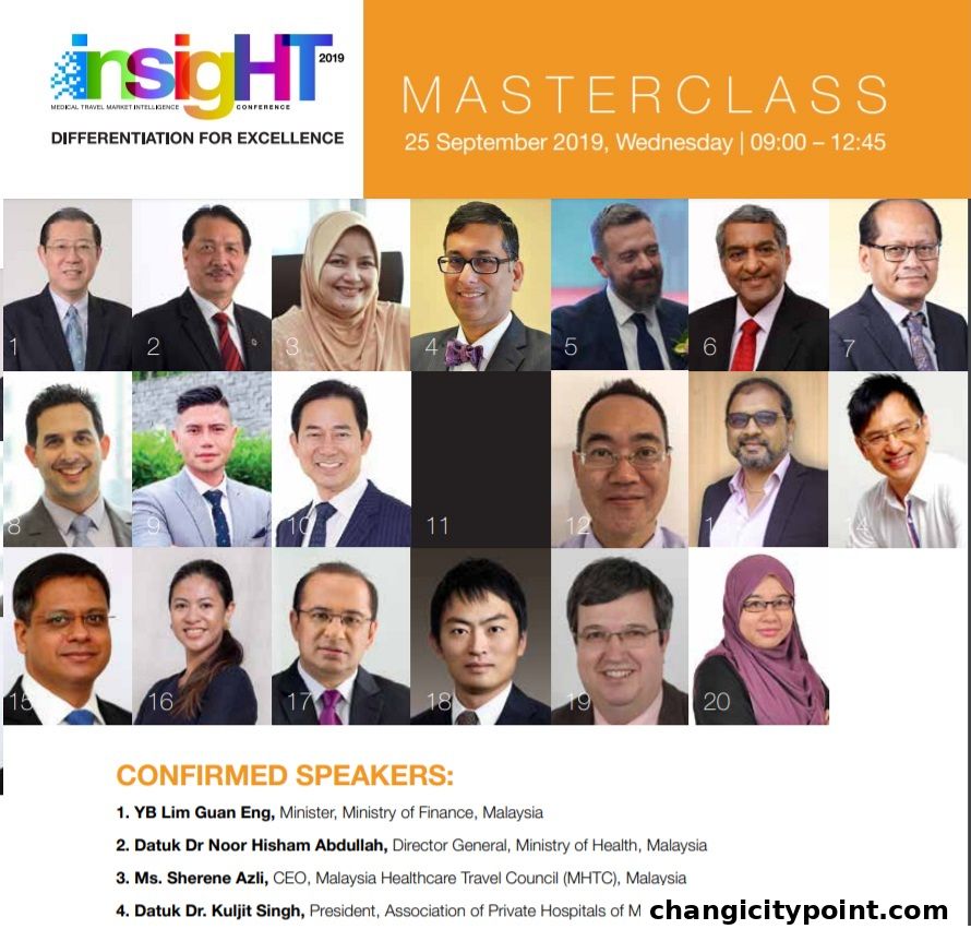 Masterclass event featuring confirmed speakers with their photos and titles.