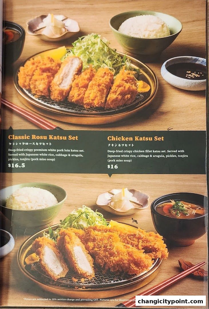 A menu showcasing two katsu sets: Classic Rosu Katsu and Chicken Katsu.