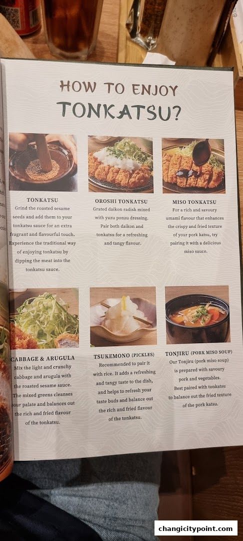 A guide on how to enjoy Tonkatsu, featuring different preparations and side dishes.