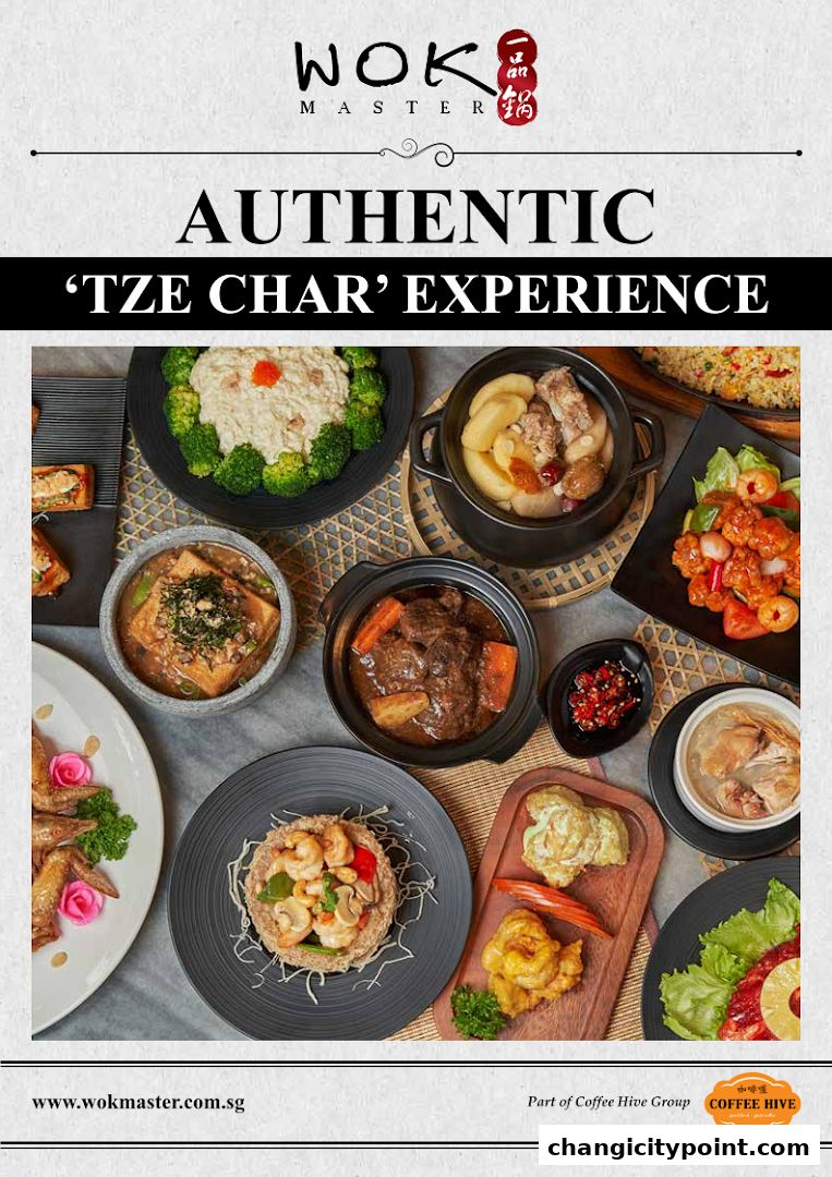 A spread of authentic Chinese 'Tze Char' dishes from Wok Master.