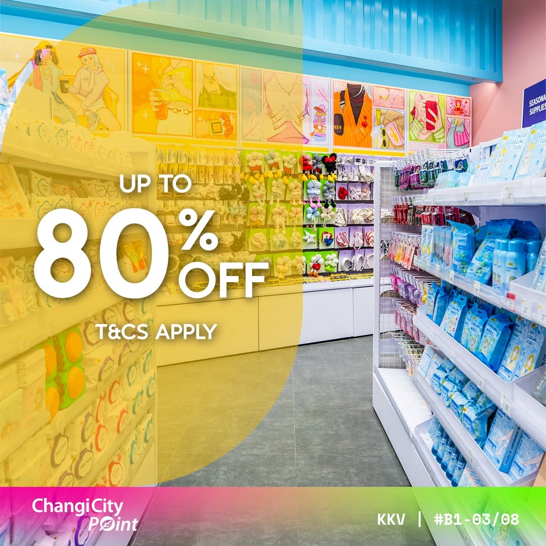 KKV store at Changi City Point with up to 80% off promotion