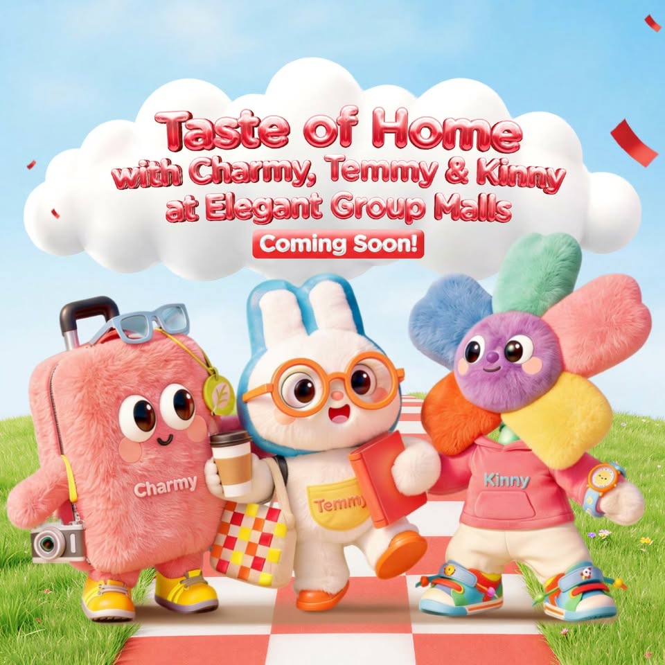 New mascots Charmy, Temmy and Kinny for Changi City Point, The Clementi Mall and KINEX