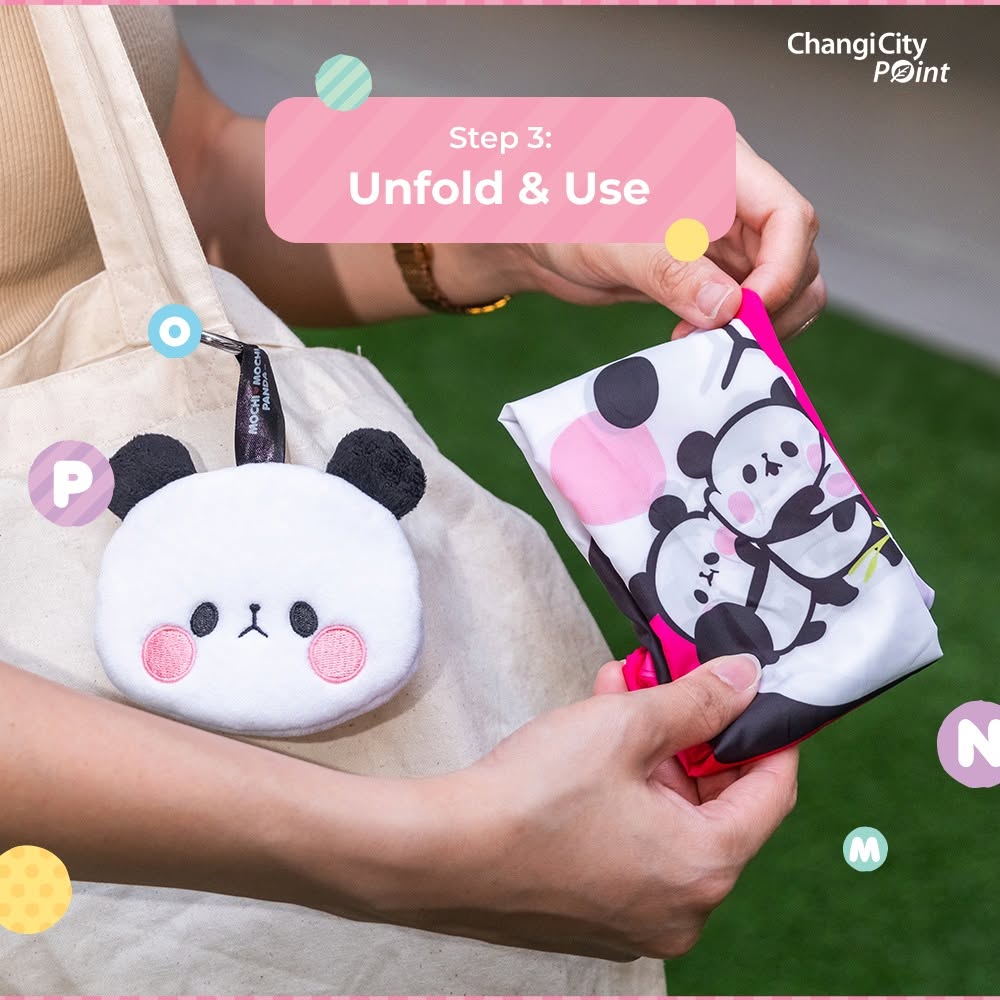 Step 3 Unfold and Use the eco bag from the Mochi Mochi Panda Pouch