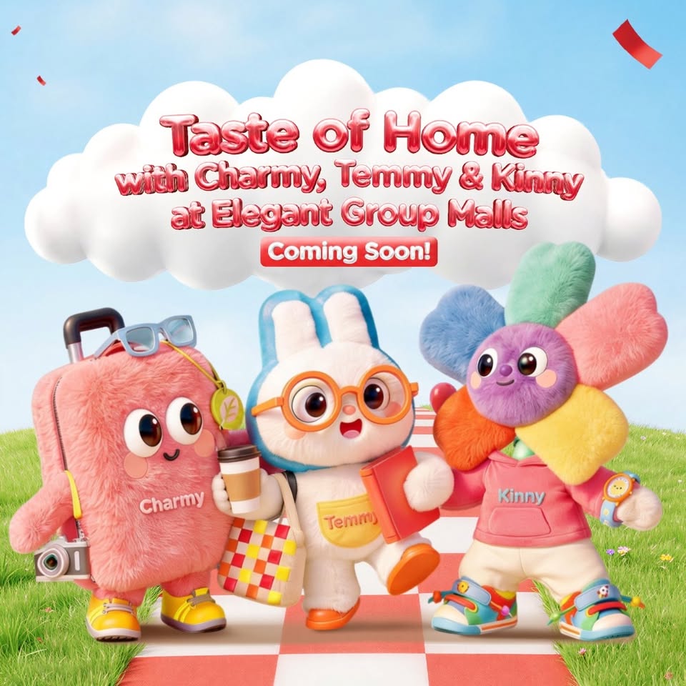 Charmy, Temmy and Kinny mascot campaign at Elegant Group malls